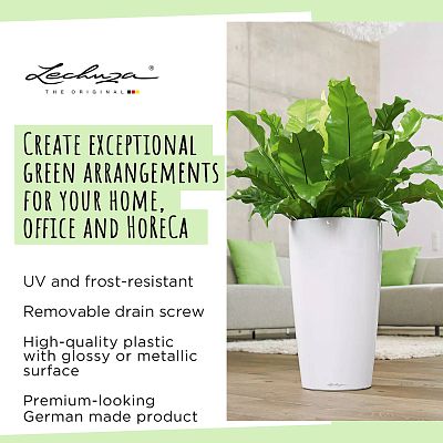 LECHUZA Rondo Round Tall Poly Resin Self-watering Planter