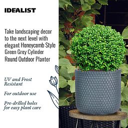 IDEALIST Lite Honeycomb Style Cylinder Round Outdoor Planter