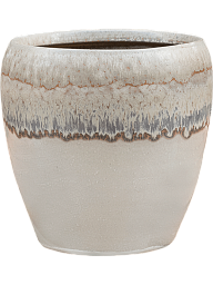 Amora Couple Glazed Clay Round Planter