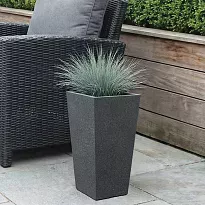 IDEALIST Lite Textured Concrete Effect Garden Tall Grey Planter, Outdo...