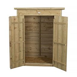 Installed Outdoor Pressure Treated Wooden Overlap Pent Garden Store by Forest Garden