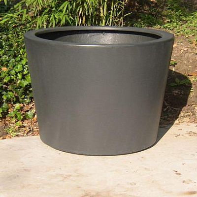 HALO Tapered Round Outdoor Fiberglass Planter