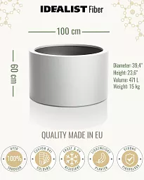 RING Round Outdoor Fiberglass Planter