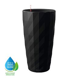 LECHUZA DIAMANTE Premium Matt Round Tall Poly Resin Self-watering Planter