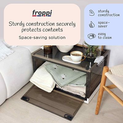 Collapsible Hard Plastic Multi-purpose Storage Box for Toys, Shoes, Clothes by Froppi