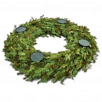 Cypress Wreath with Candle Artificial Branch Plant 70 cm (2pcs. set)