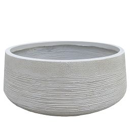 IDEALIST Lite Ribbed Light Concrete Bowl Planter