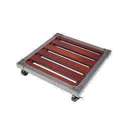 Square Heavy Weight Wood Plant Caddy on Wheels