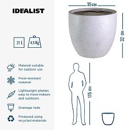 IDEALIST Lite Contemporary Light Concrete Egg Planter