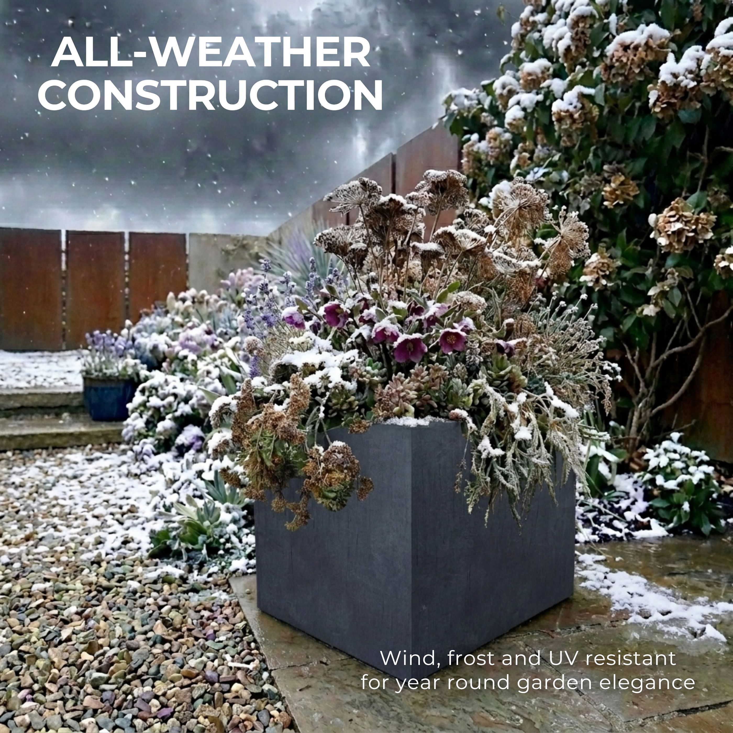 IDEALIST Lite Square Box Contemporary Light Concrete Planter