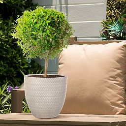 IDEALIST Lite Plaited Style Round Planter Outdoor Plant Pot