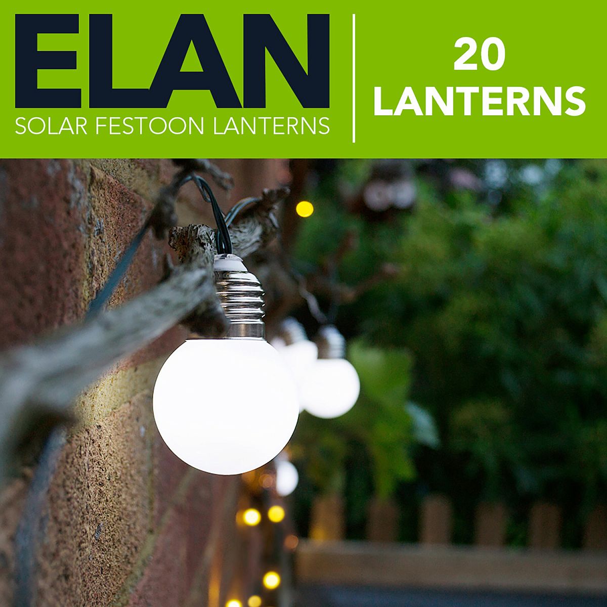 Elan Solar Premium Outdoor Garland with Lights