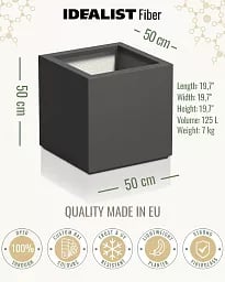 PURE Cube Outdoor Fiberglass Planter