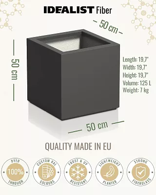 PURE Cube Outdoor Fiberglass Planter