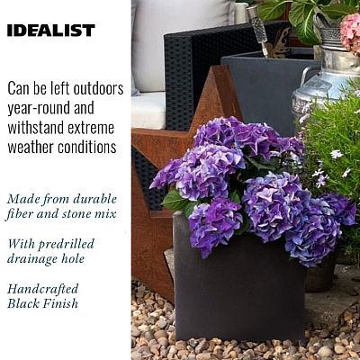 IDEALIST Lite Square Box Contemporary Light Concrete Planter
