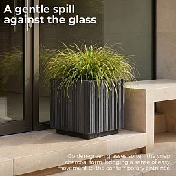 IDEALIST Lite Vertical Ribbed Square Effect Outdoor Planter