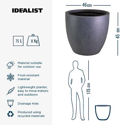 IDEALIST Lite Contemporary Light Concrete Egg Planter