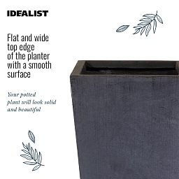IDEALIST Lite Tall Tapered Contemporary Light Concrete Planter
