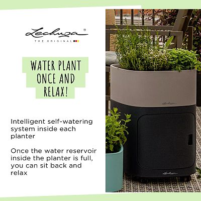 LECHUZA PILA Color Stick Square Poly Resin Self-watering Planter