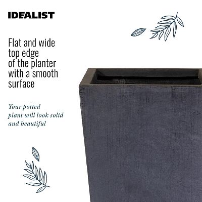 IDEALIST Lite Tall Tapered Contemporary Light Concrete Planter