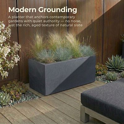 IDEALIST Lite Contemporary Light Concrete High Trough Planter