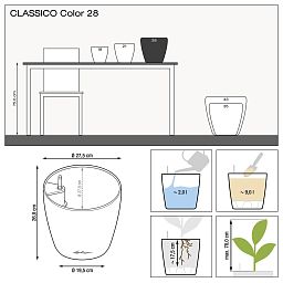 LECHUZA CLASSICO Color Round Poly Resin Self-watering Planter