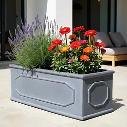 IDEALIST Lite Faux Lead Chelsea Light Concrete Through Planter