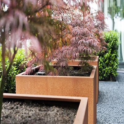Andes High Cube Corten Steel Outdoor Planter