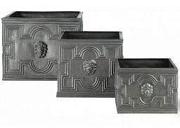 Elizabethan Fiberglass Square Faux Lead Planter Pot In/Out