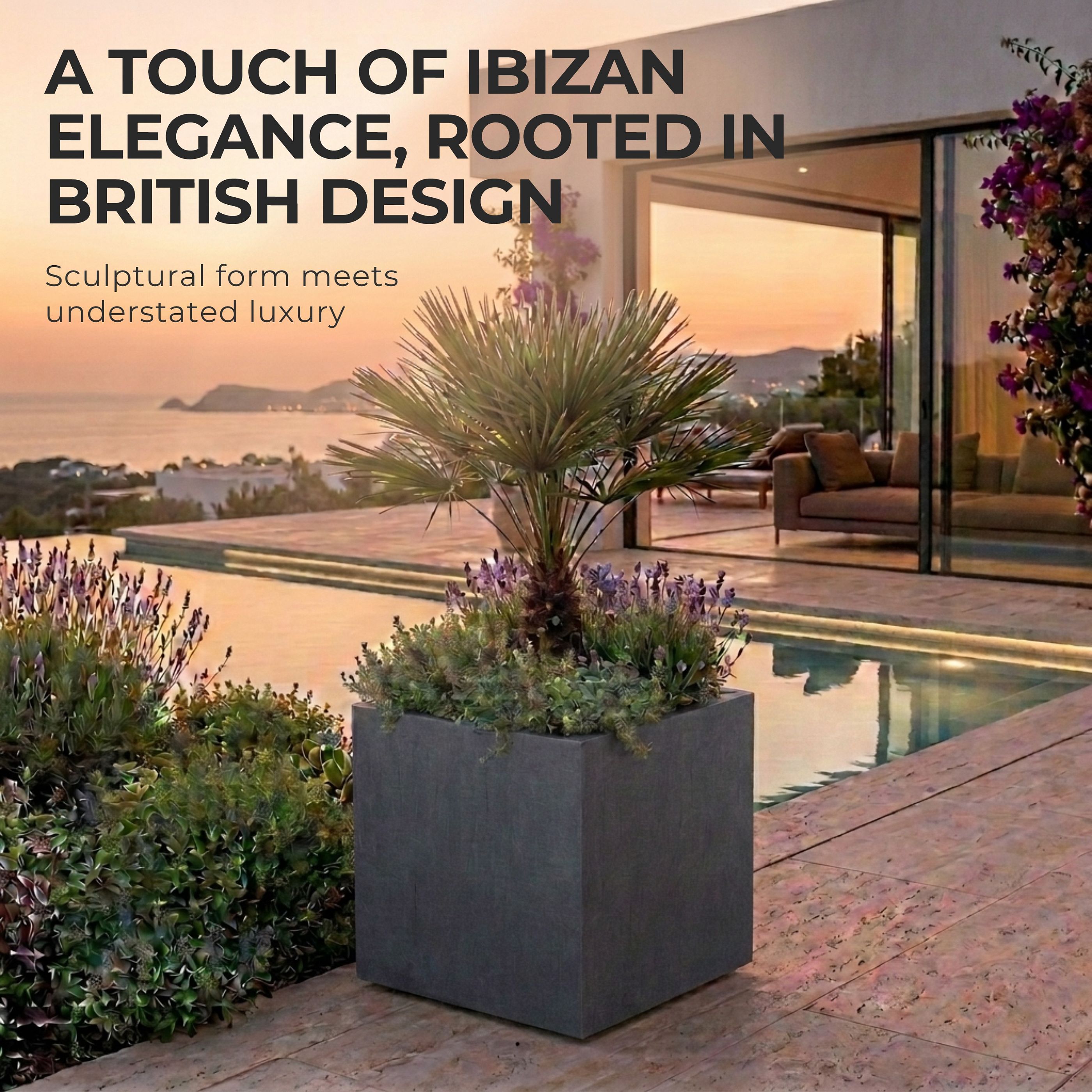 IDEALIST Lite Square Box Contemporary Light Concrete Planter