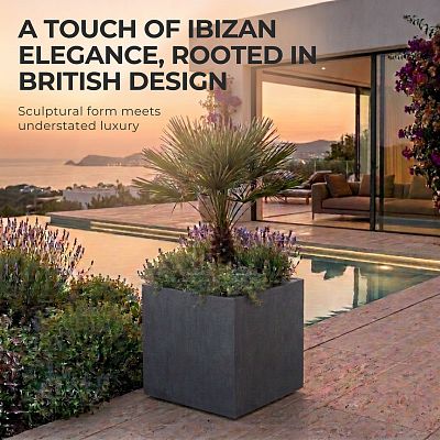 IDEALIST Lite Square Box Contemporary Light Concrete Planter