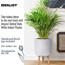 IDEALIST Lite Dotted Style Planter on Legs, Round Plant Pot Indoor