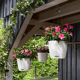 LECHUZA NIDO Cottage Round Poly Resin Outdoor Self-watering Planter