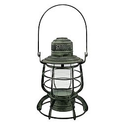 Round Metal Lattice Garden Dark Silver Lantern by Minster