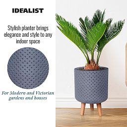 IDEALIST Lite Dotted Style Planter on Legs, Round Plant Pot Indoor