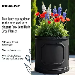 IDEALIST Chelsea Light Concrete Cylinder Garden Planter