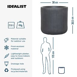 IDEALIST Lite Ribbed Round Outdoor Planter