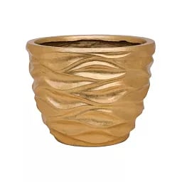 Luxe Lite Glossy Sea Round Indoor Planter