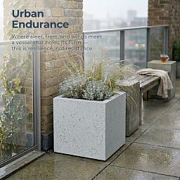 IDEALIST Lite Square Box Contemporary Marble Light Concrete Planter