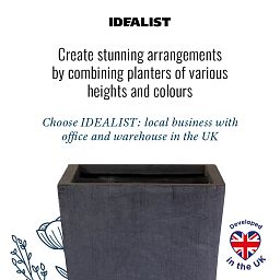 IDEALIST Lite Tall Tapered Contemporary Light Concrete Planter Set