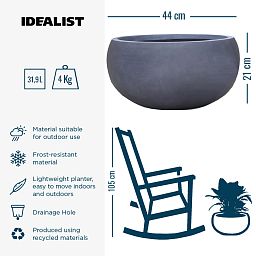 IDEALIST Lite Classic Smooth Bowl Outdoor Planter