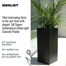 IDEALIST Lite Tall Square Contemporary Light Concrete Planter