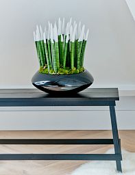 Round Fiberstone Bowl Glossy Tara Planter by Idealist Premium