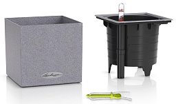 LECHUZA CANTO Stone Square Poly Resin Indoor Self-watering Planter