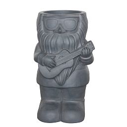 IDEALIST Lite Gnome with a Guitar Oval Plant Pot Outdoor