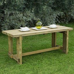 Outdoor Wooden Refectory Table by Forest Garden