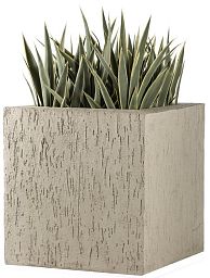 Beton Fiberglass Square Tall Concrete Planter Pot In/Out