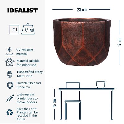 IDEALIST Lite Geometry Style Round Indoor Planter