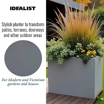 IDEALIST Lite Contemporary Light Concrete Trough Planter