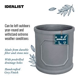 IDEALIST Chelsea Light Concrete Cylinder Garden Planter